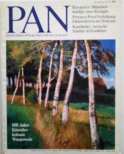 PAN Kunst & Kultur (8/89) – 100 Jaar Worpswede / Kandinsky, Ophalen of Verzenden, Gelezen, Overige onderwerpen