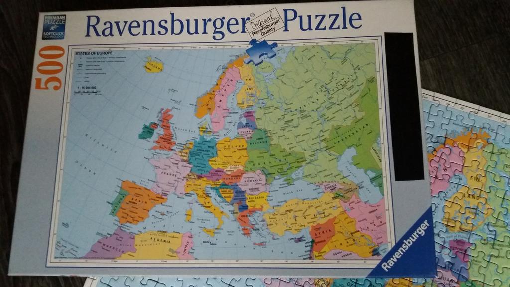 Ravensburger puzzel 500 st wereldkaart State of Europe, Hobby en Vrije tijd, Denksport en Puzzels, Ophalen, 500 t/m 1500 stukjes