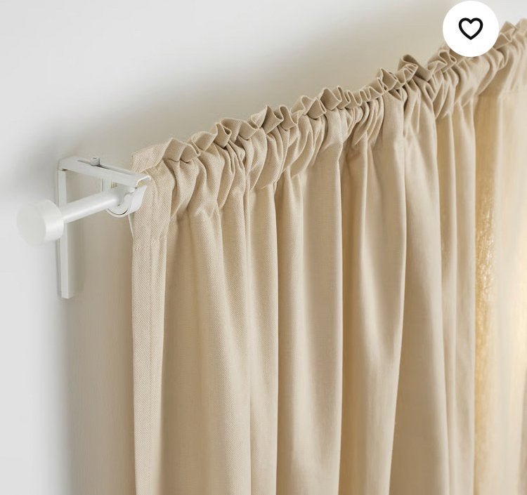 IKEA RÄCKA 2 Gordijnroedes Wit uitschuifbaar 120-210, Ophalen, Nieuw, Wit, Metaal