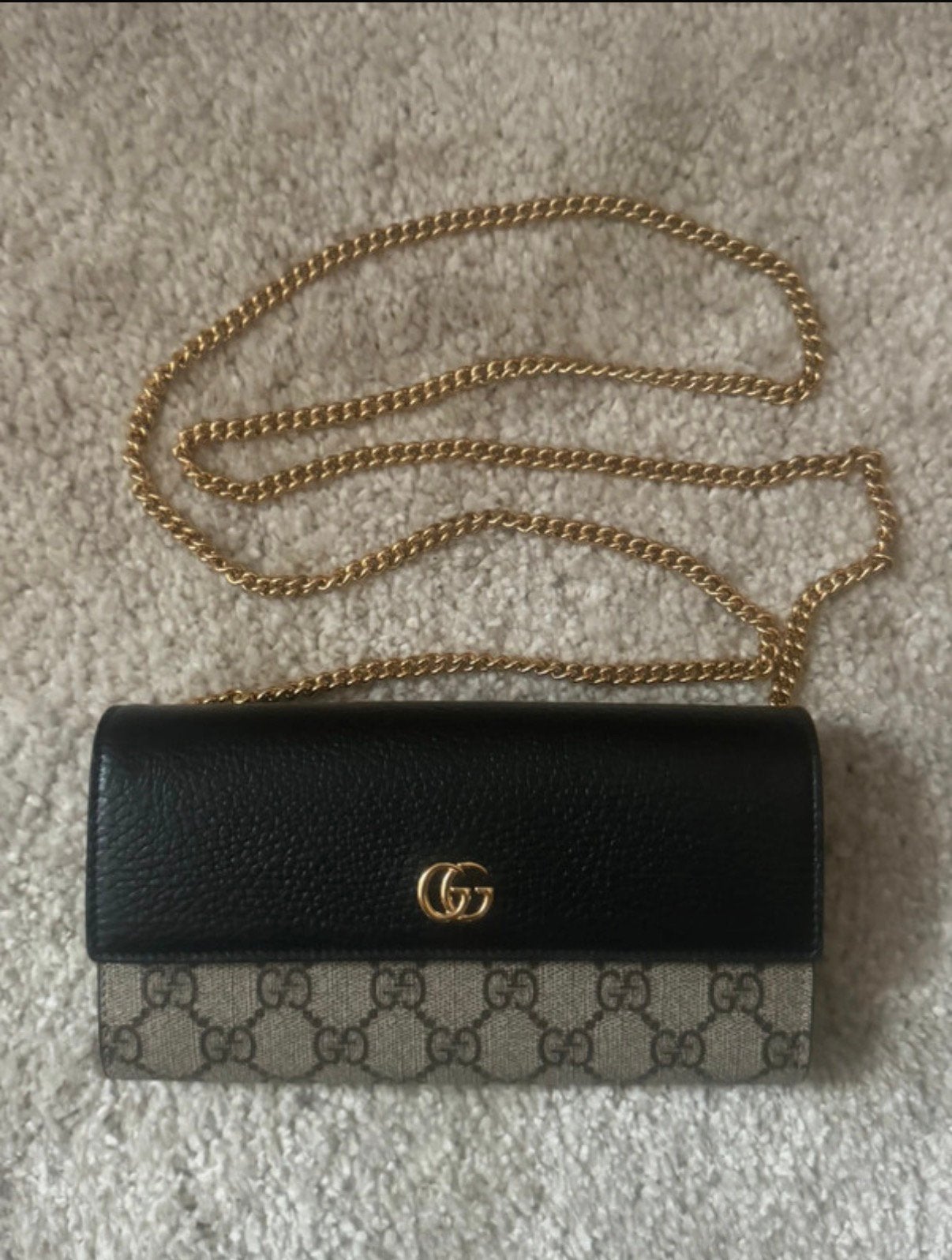 Gucci Wallet On Chain Marmont, Sieraden, Tassen en Uiterlijk, Overige merken, Zwart, Nieuw, Ophalen of Verzenden