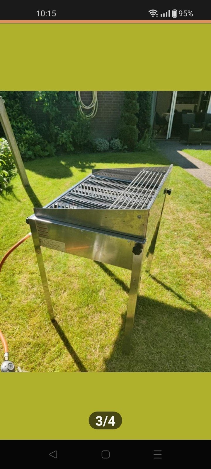 Gasbarbecue RVS met 2 branders, Tuin en Terras, Ophalen of Verzenden, Gebruikt, Onbekend