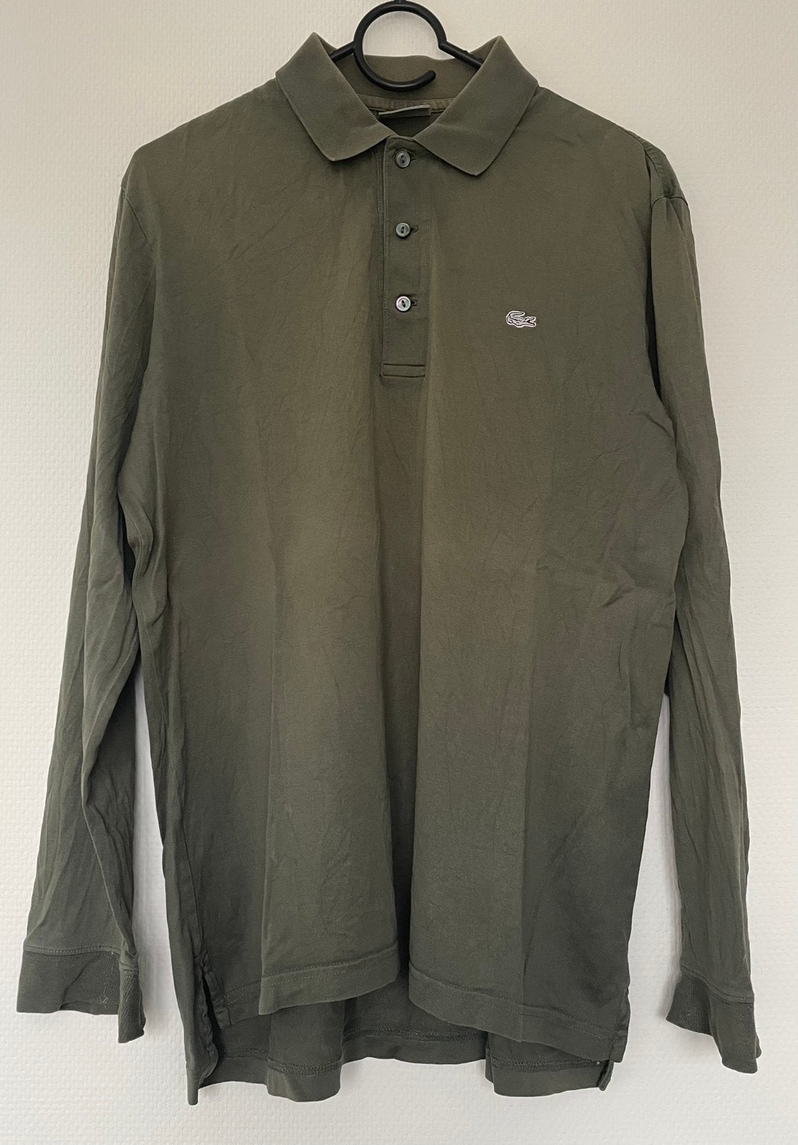 Lacoste polo lange mouwen maat M, Kleding | Heren, Ophalen of Verzenden, Zo goed als nieuw, Maat 48/50 (M), Groen