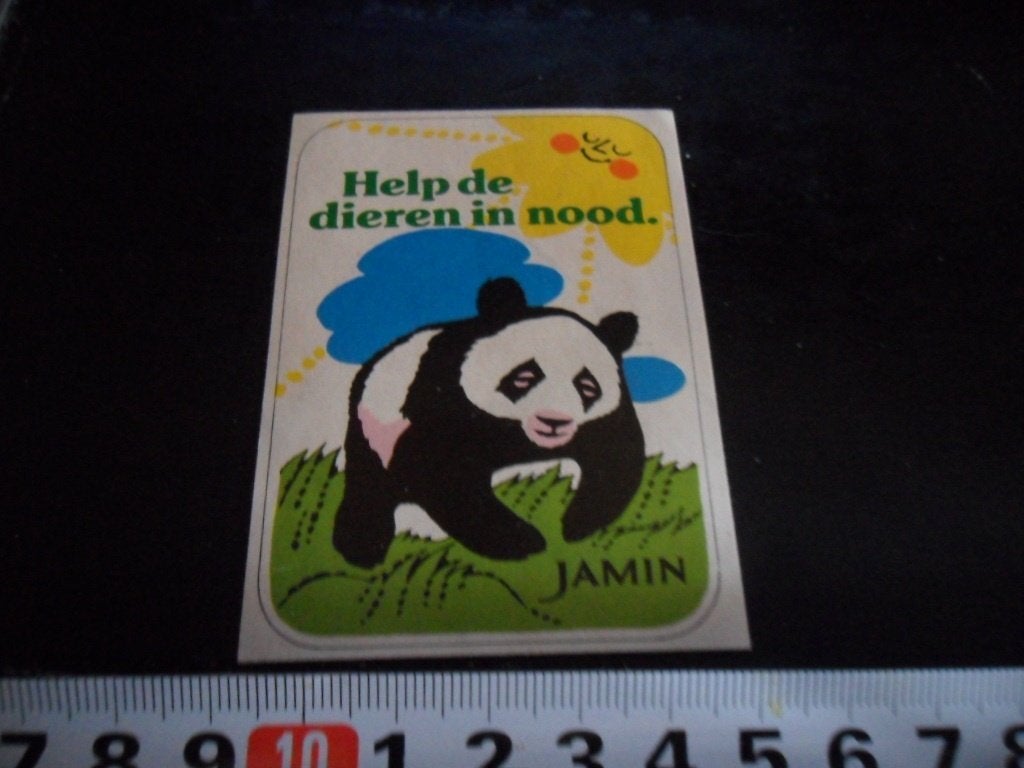 sticker JAMIN Help de dieren in nood.  PANDA, Ophalen, Zo goed als nieuw