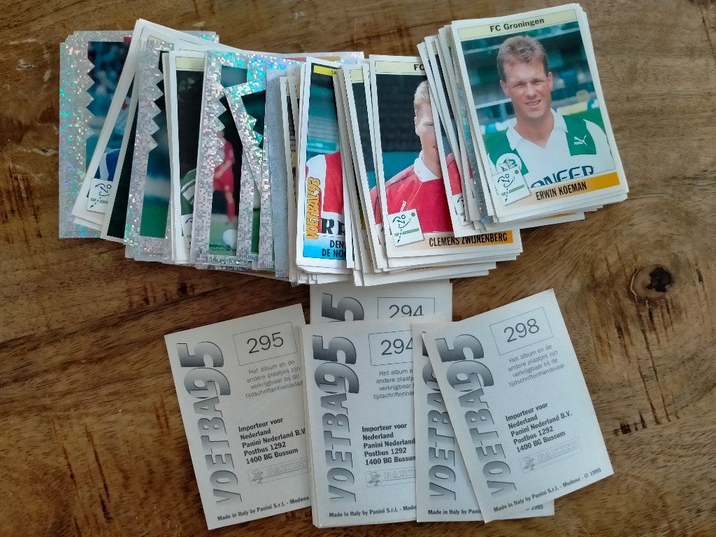 Panini 95 1995 voetbal vintage sport plaatjes kaartjes RARE, Verzenden, Gebruikt, Overige typen