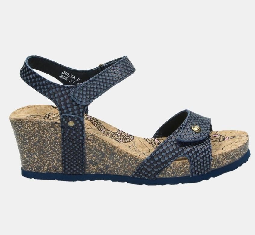 Panama jack Julia snake 41 blauw reliëf sandalen, Blauw, Zo goed als nieuw, Panama Jack, Sandalen of Muiltjes