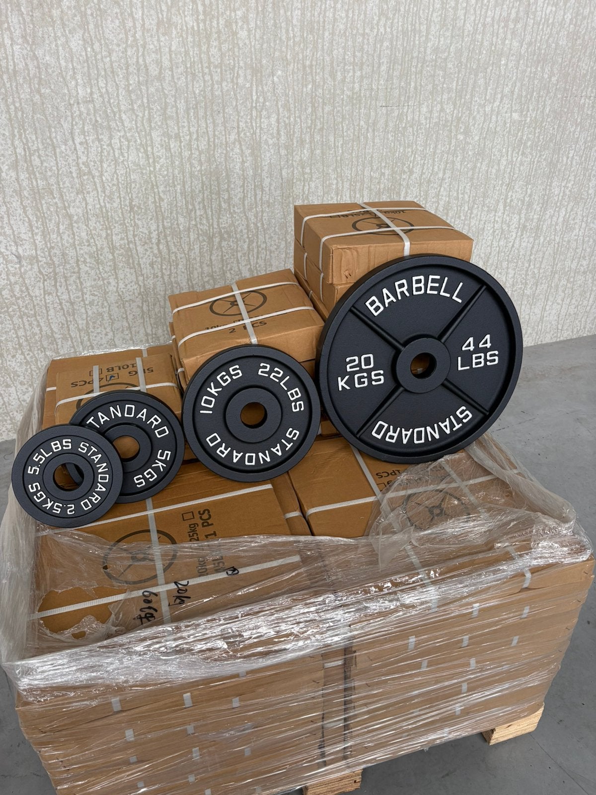 Splinternieuwe standard barbell plates olympische schijven, Ophalen of Verzenden, Zo goed als nieuw
