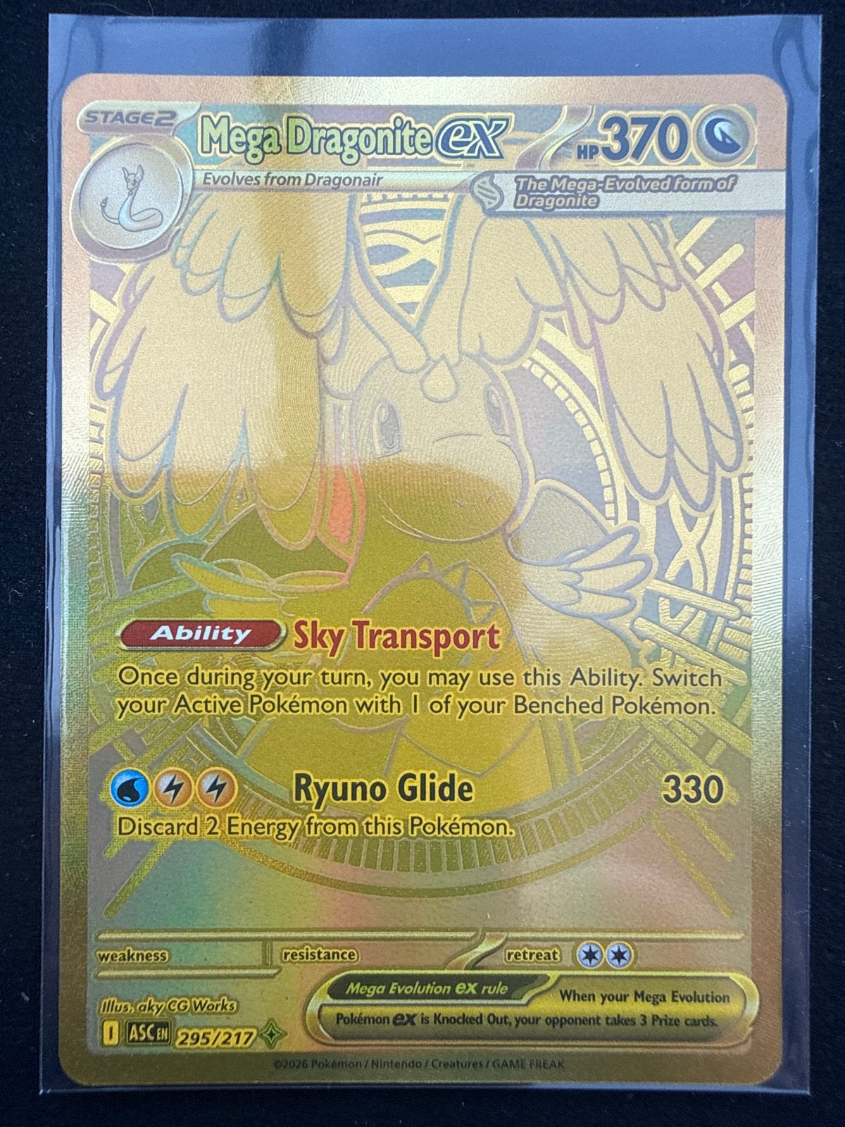 Mega Dragonite EX Pokémon Kaart - Gouden Foil, Hobby en Vrije tijd, Verzamelkaartspellen | Pokémon, Ophalen of Verzenden, Nieuw