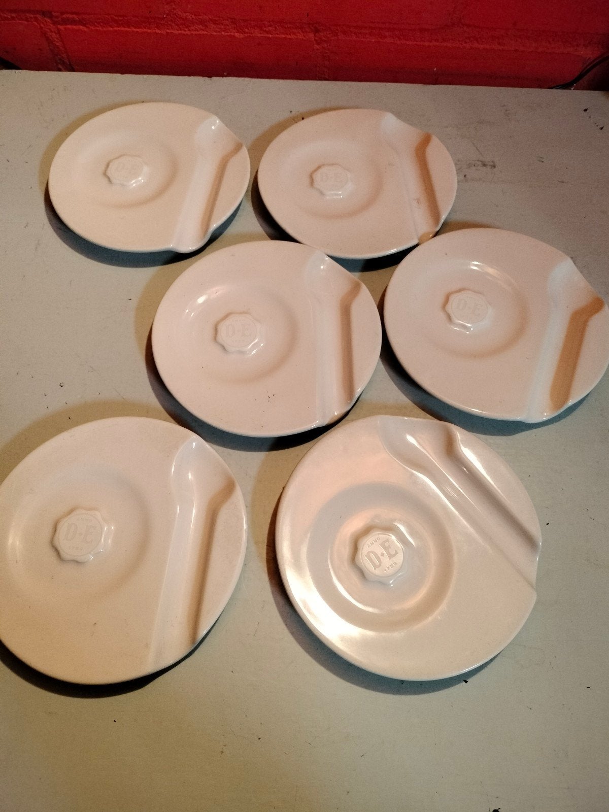 6 Douwe Egberts Mosa schotels - Design Nikolai Carels, Ophalen of Verzenden