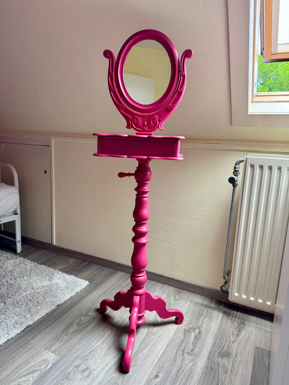 Toffe vintage make-up spiegel/kaptafel!, Ophalen, Minder dan 50 cm, Gebruikt, 100 tot 150 cm