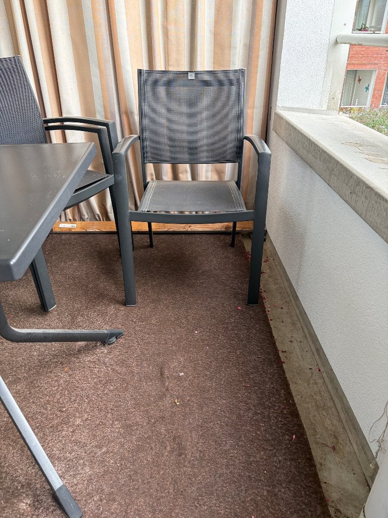 Klein terras stoel tafel zet, Tuin en Terras, Tuintafels, Ophalen, Gebruikt, Rechthoekig, Metaal