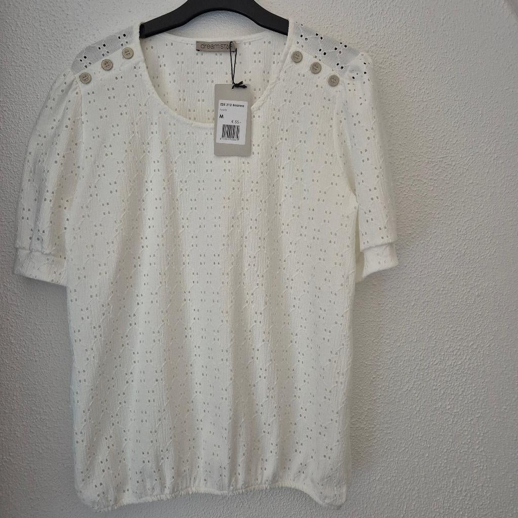 Dreamstar blouse / top Brianna ivoor maat M (nieuw), Maat 38/40 (M), Dreamstar, Wit, Nieuw