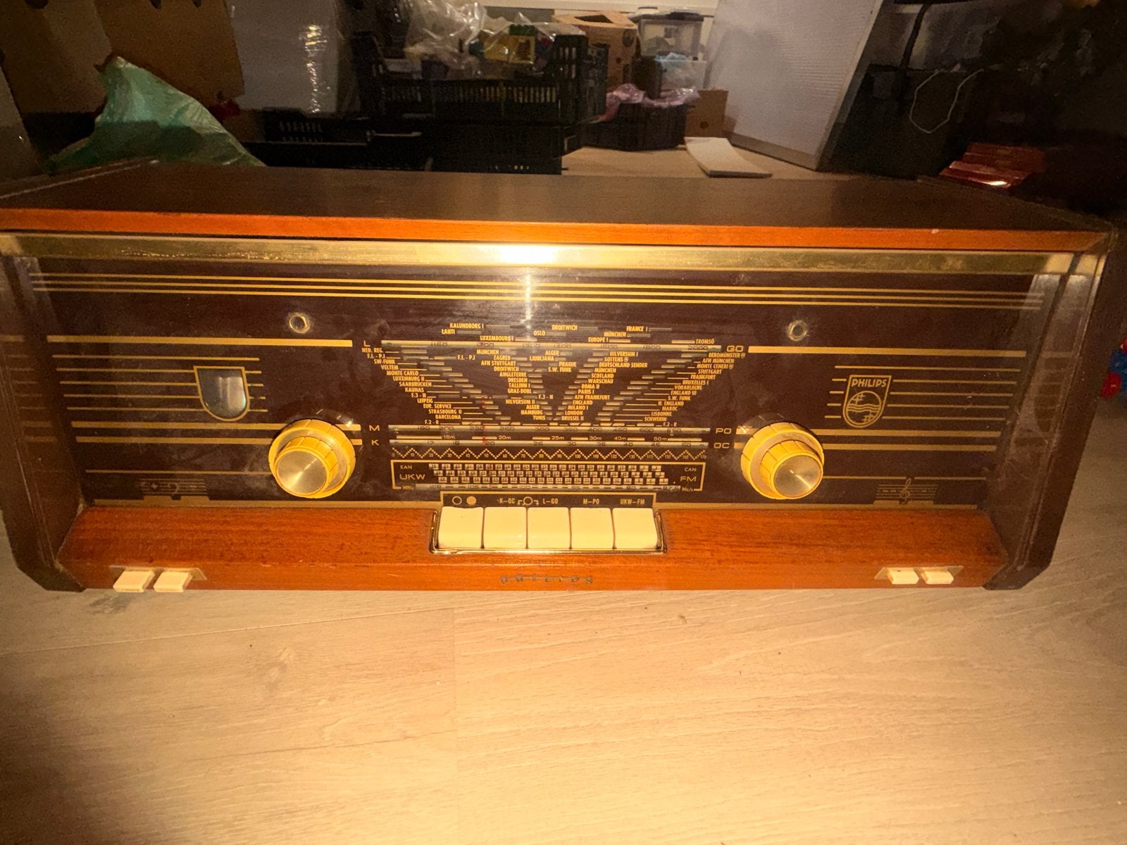 Vintage Philips buizenradio - werkend, Ophalen of Verzenden, Gebruikt, Radio