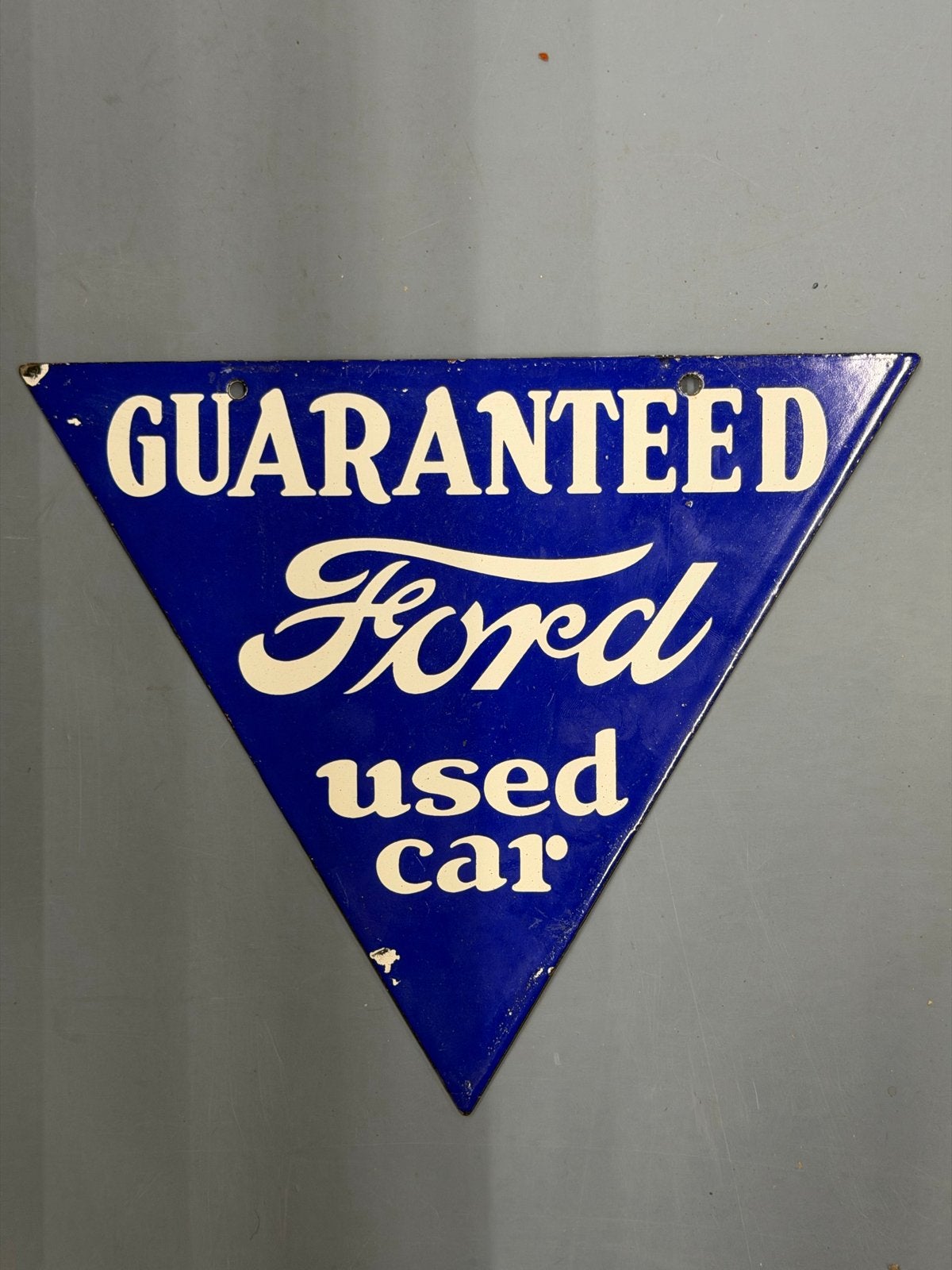 Vintage geëmailleerd Ford 'Guaranteed Used Car' bord, Ophalen of Verzenden, Gebruikt, Reclamebord