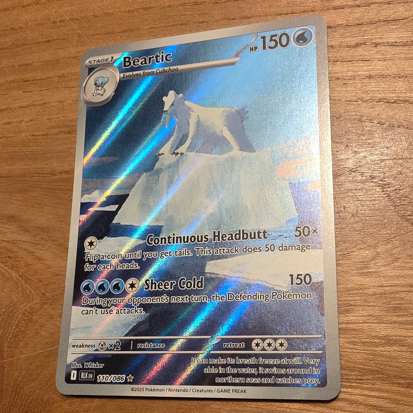 Beartic art pokemon kaart BLK 110, Ophalen of Verzenden