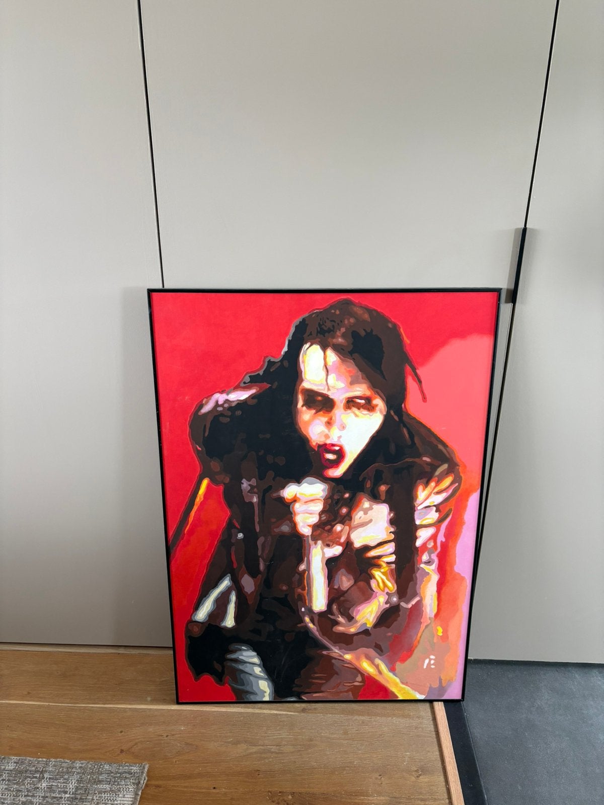 Zelf geschilderd Schilderij van Marilyn Manson 102x 70, Ophalen, Gebruikt, Oorspronkelijke maker, Schilderij