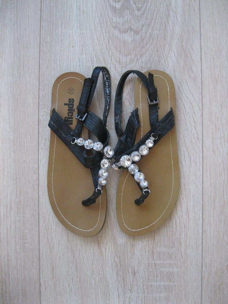 Nieuw Spicij sandalen zwart bling bling 37  Nieuwpr. €39,90, Spicij, Verzenden, Zwart, Nieuw