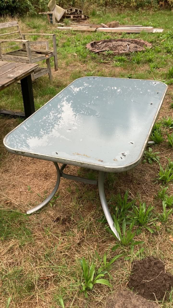 Tuintafel, Ophalen, Zo goed als nieuw, Rechthoekig, Aluminium