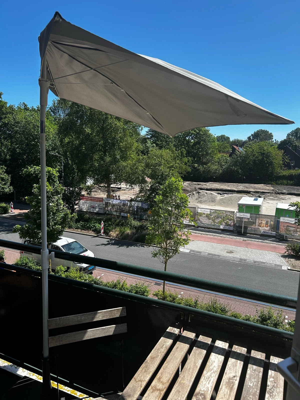 IKEA LILLEÖ balkon parasol 150x100 cm, Tuin en Terras, Parasols, Ophalen, Gebruikt, 1 tot 2 meter, Muurparasol