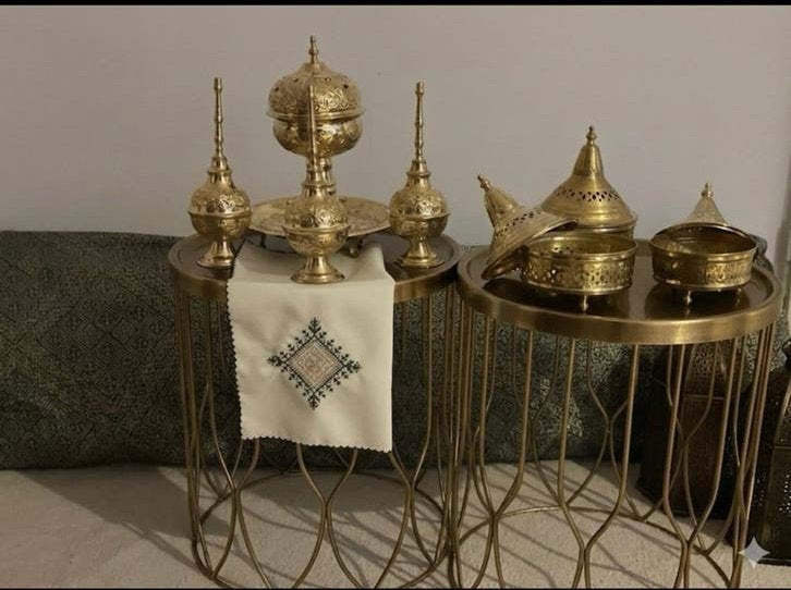 Henna decoratie set, Huis en Inrichting, Ophalen of Verzenden, Oosters, Zo goed als nieuw, Goud
