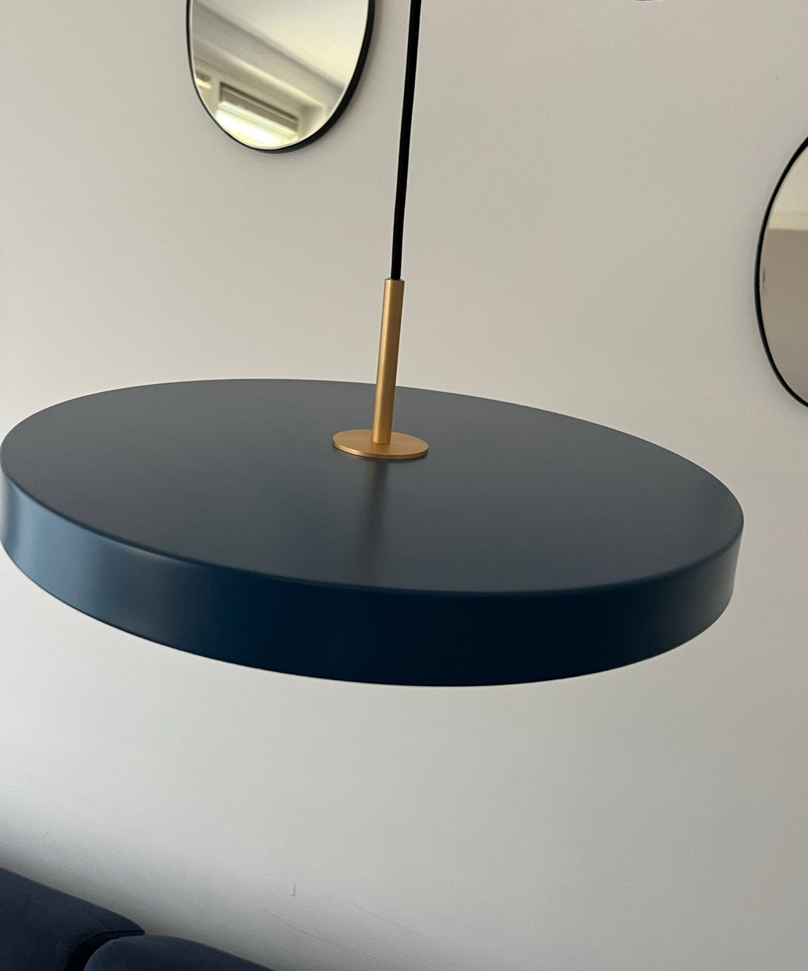 Umage Asteria LED hanglamp groot - mat petrol blauw 43cm, Huis en Inrichting, Lampen | Hanglampen, Ophalen, Zo goed als nieuw