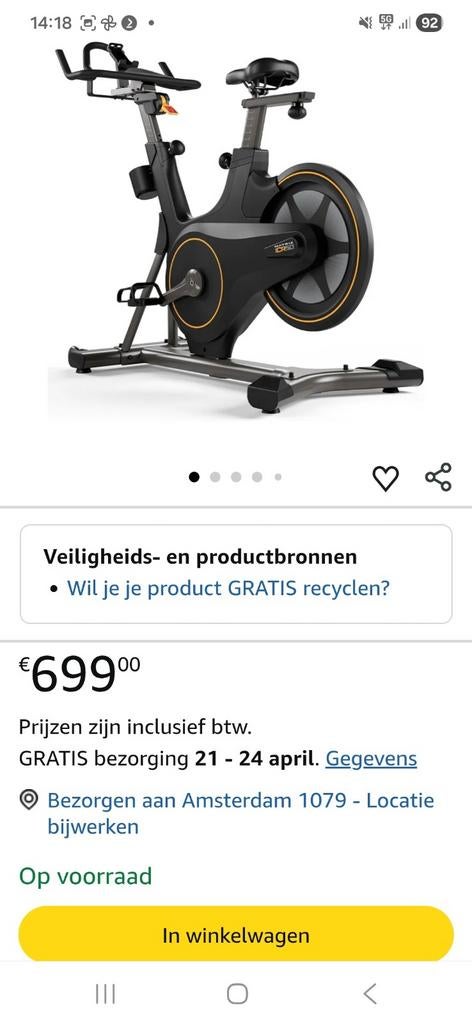NIEUW!! SPINNINGBIKE HOMETRAINER MATRIX, Ophalen of Verzenden, Nieuw, Hometrainer
