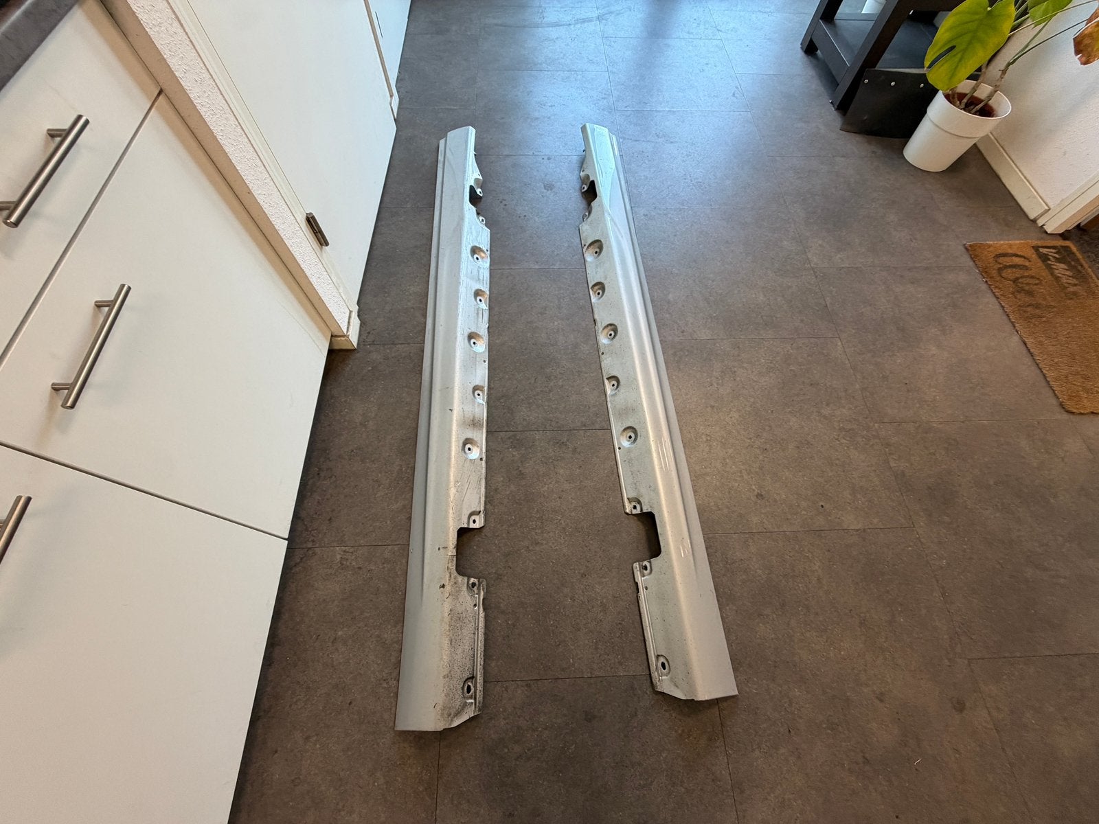 Originele BMW E46 M-Sport Sideskirt Sideskirts Dorpel Zilver, Ophalen of Verzenden, Links, BMW, Deur