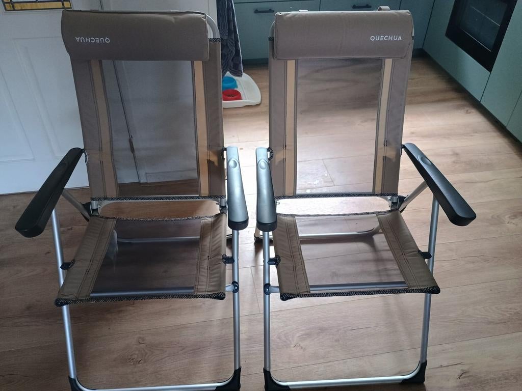 Quechua Inklapbare Lichtgewicht Campingstoelen (2 stuks), Ophalen of Verzenden, Zo goed als nieuw, Campingstoel