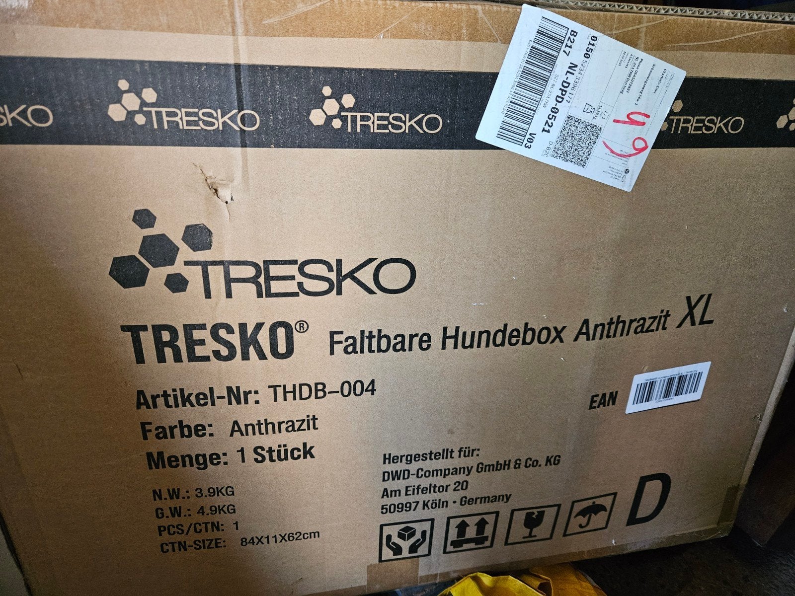 TRESKO Hondenbox XL – Nieuw in Doos – Antraciet, Ophalen of Verzenden, Nieuw