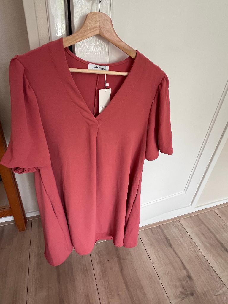 Leuke Ambika jurk, one size, rose/steenrood, Kleding | Dames, Jurken, Maat 38/40 (M), Nieuw, Ophalen of Verzenden, Roze