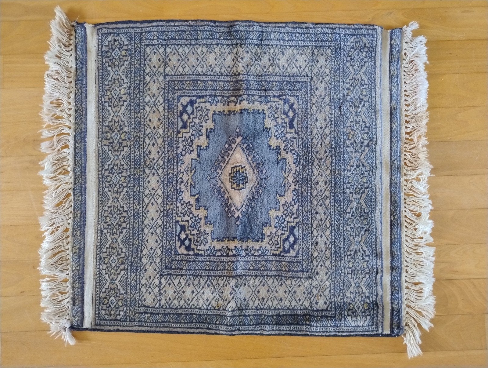 3 vintage wollen Perzische tapijtjes - Blauw/Beige/rood, Gebruikt, 50 tot 100 cm, Blauw, Vintage, Bohemien