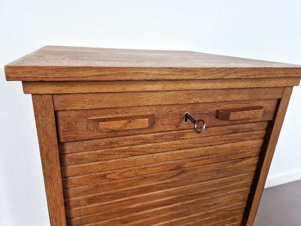 Vintage eikenhouten Roldeurkast | Jaren 40, Huis en Inrichting, Kasten | Roldeurkasten en Archiefkasten, Ophalen, Gebruikt, -