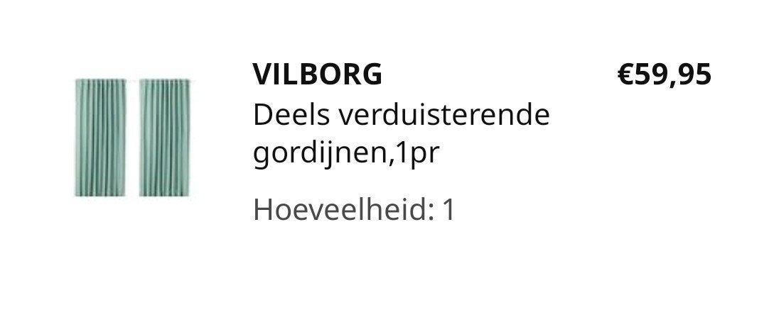 2 paar gordijnen Ikea Vilborg, Huis en Inrichting, Ophalen of Verzenden, Zo goed als nieuw