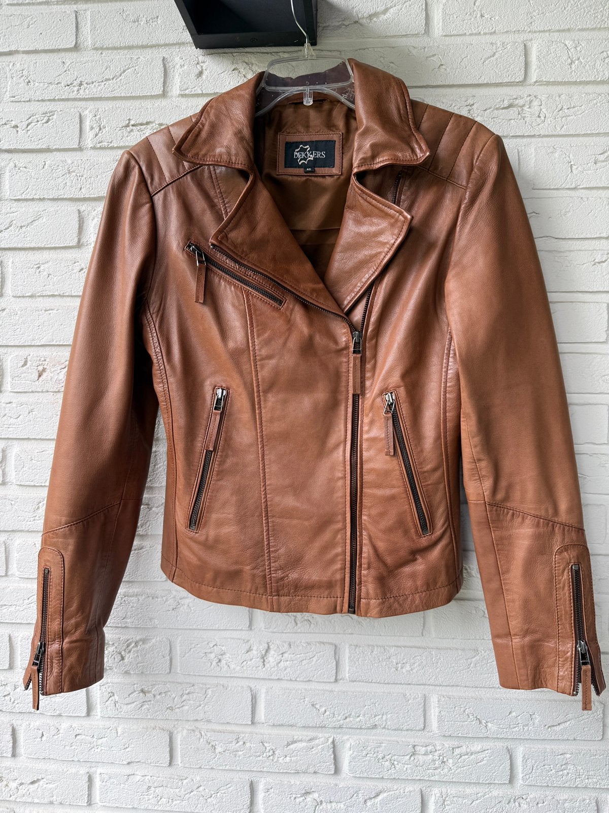Lams leren dames jack in maat 40, Ophalen of Verzenden, Zo goed als nieuw, Maat 38/40 (M), Zwart