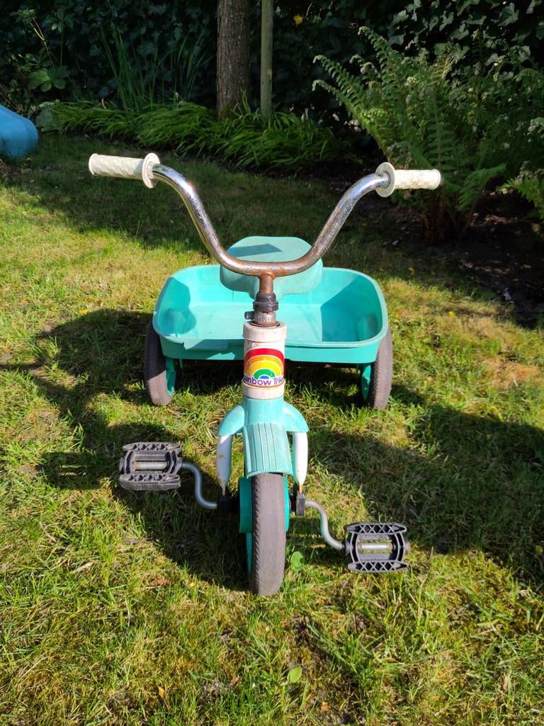 Vintage driewieler met bakje - Rainbow Trail, Ophalen, Gebruikt, Terugtraprem, Rainbow Trail