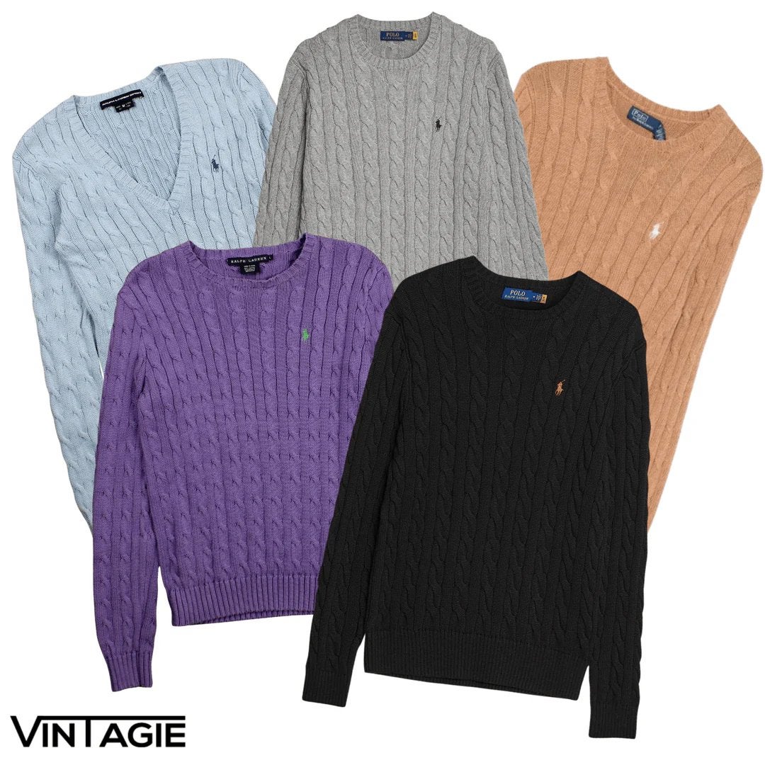 10x RALPH LAUREN KABELTRUIEN, Kleding | Heren, Heren-kledingpakketten, Vintagie, Haulerwijk, Overige maten, Ophalen of Verzenden