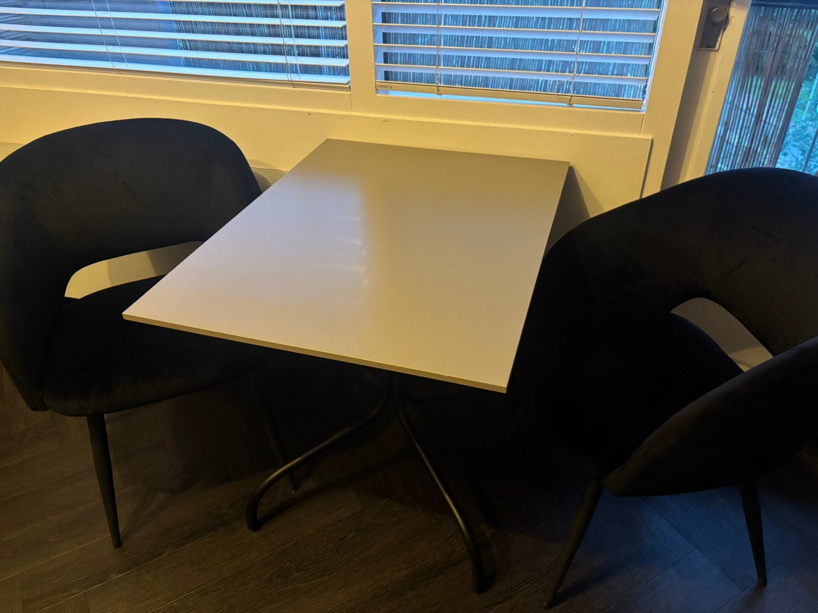 Stoelen twee stuks velvet zwart, Huis en Inrichting, Stoelen, Ophalen of Verzenden, Zo goed als nieuw, Zwart, Twee