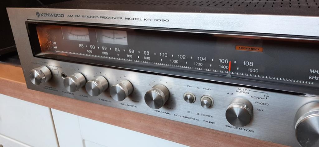 Kenwood KR-3090 AM-FM Stereo Receiver, Overige merken, Gebruikt, Ophalen of Verzenden, 60 tot 120 watt