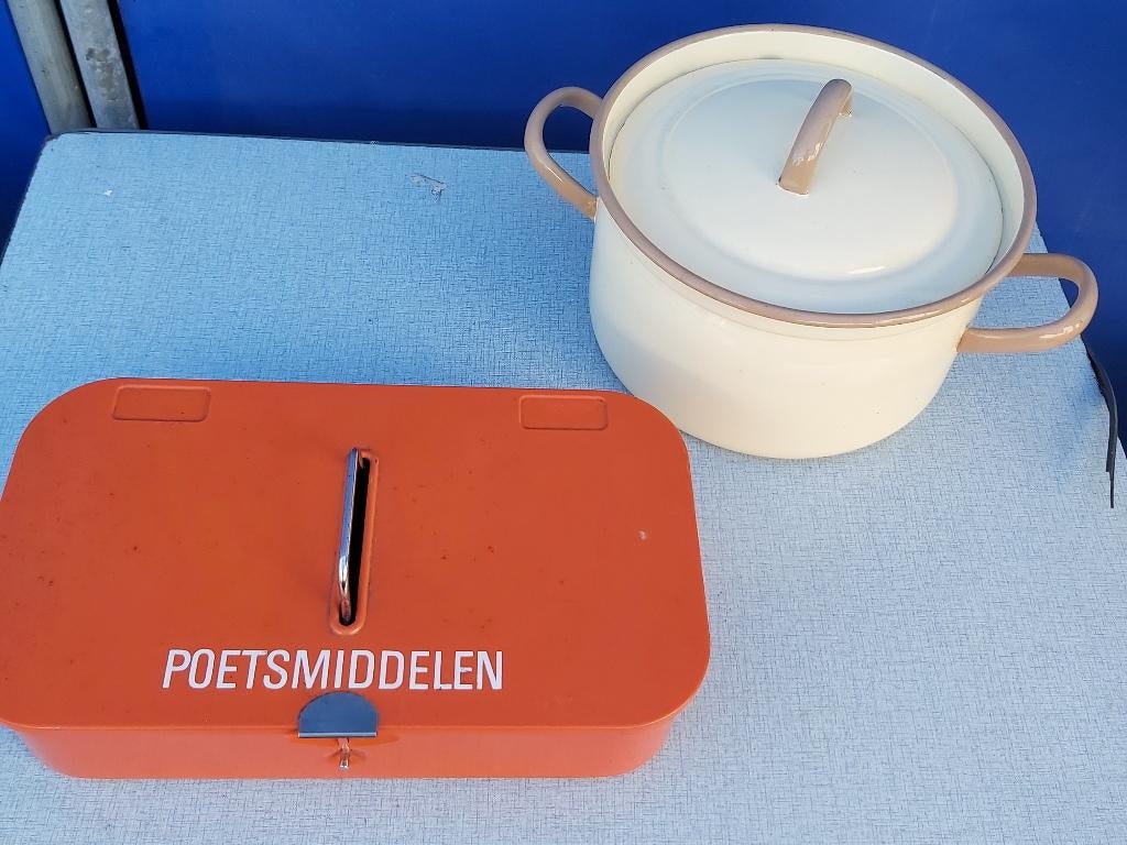 emaille poetsmidelen doos emaille pan decoratie, Verzenden