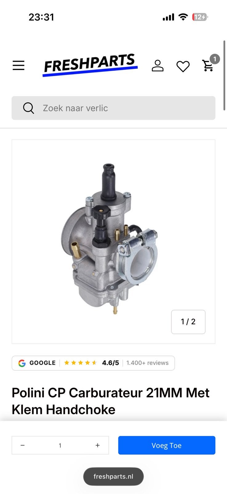 Polini 21mm cabr, Ophalen of Verzenden, Zo goed als nieuw, Carburateur