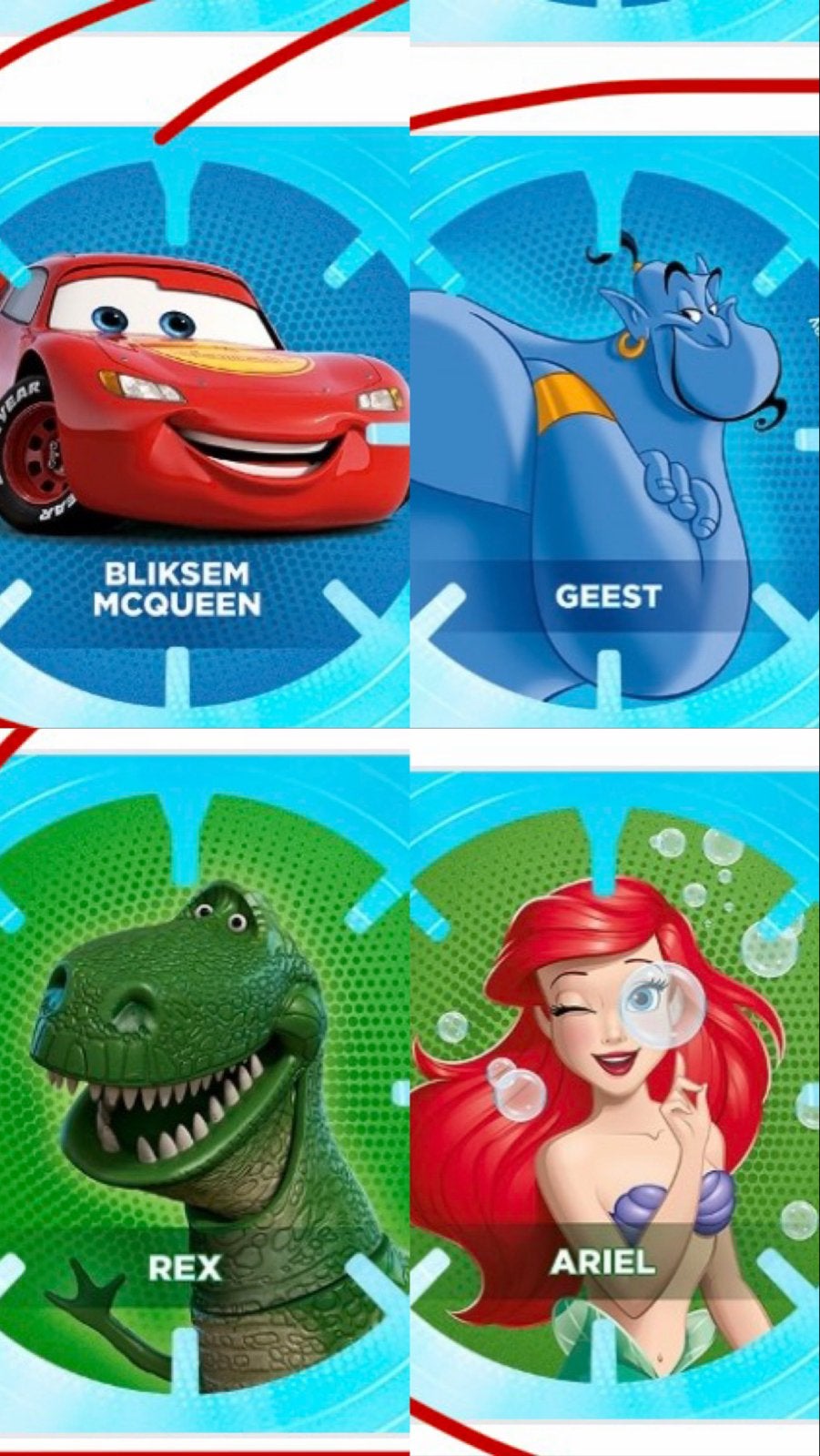 Diskeez Disney/Pixar: Bliksem, Geest, Rex, Ariel, Ophalen of Verzenden, Gebruikt