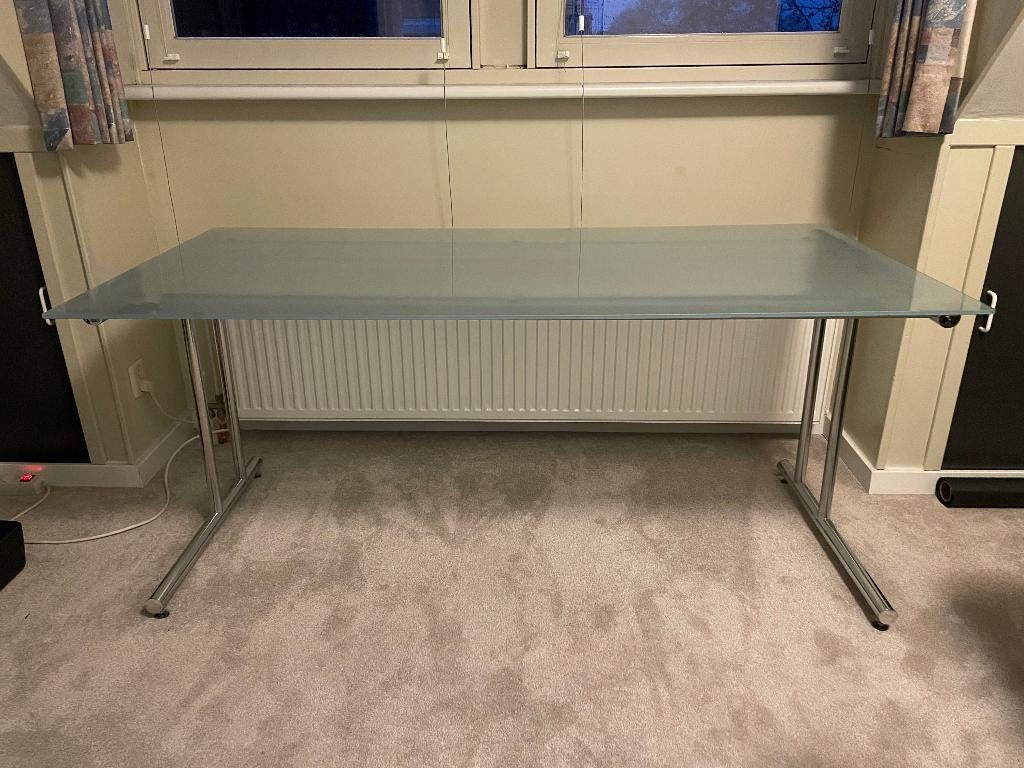 Net bureau van mat glas, Ophalen, Demontabel, Zo goed als nieuw, Overige merken