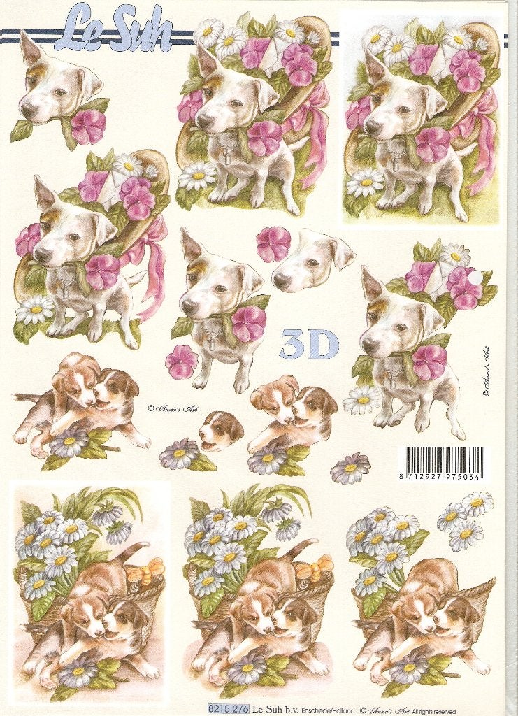 d30 knipvel le suh 8215.276 honden bloemen, Ophalen of Verzenden, Nieuw, Dieren, Knipvel