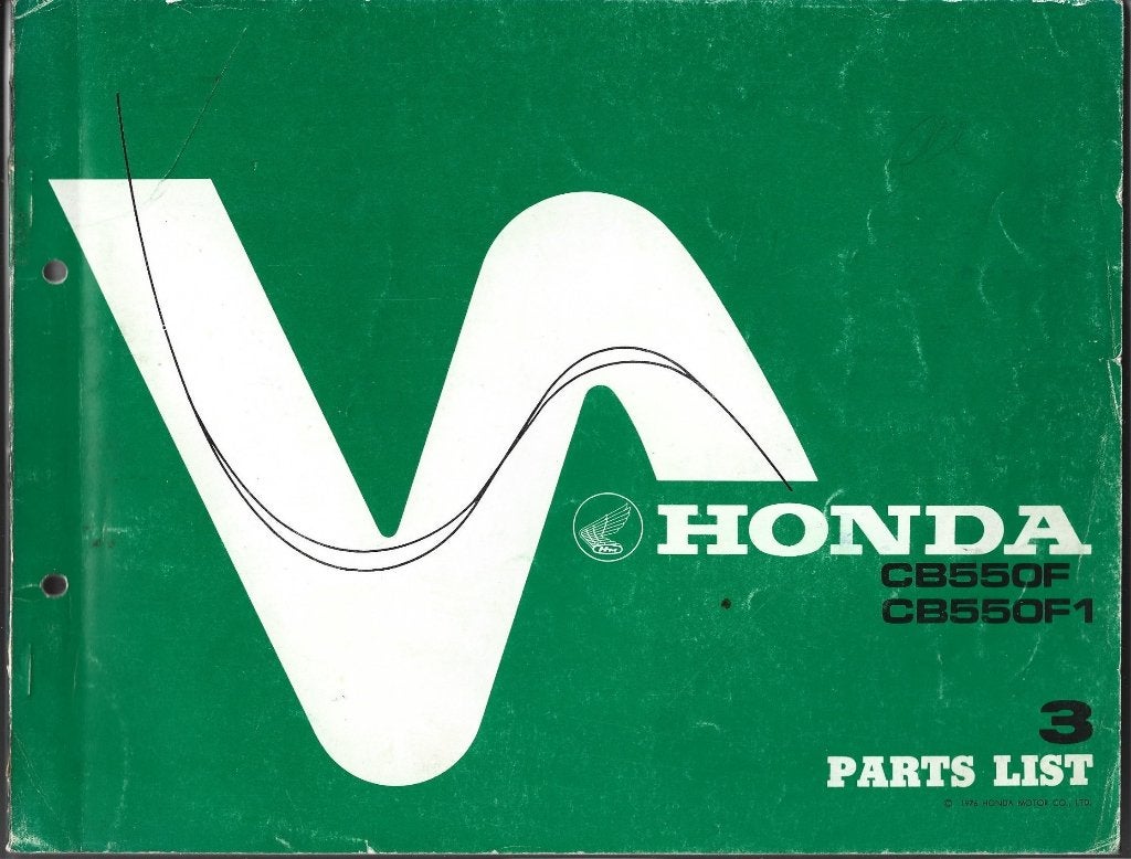 Honda CB550 F CB550 F1 parts list (4552z), Verzenden, Honda