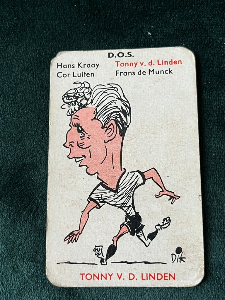 Tonny v.d. Linden karikatuur Dik Bruynesteyn Monty voetbalpl, Verzamelen, Sportartikelen en Voetbal, Ophalen of Verzenden, Gebruikt