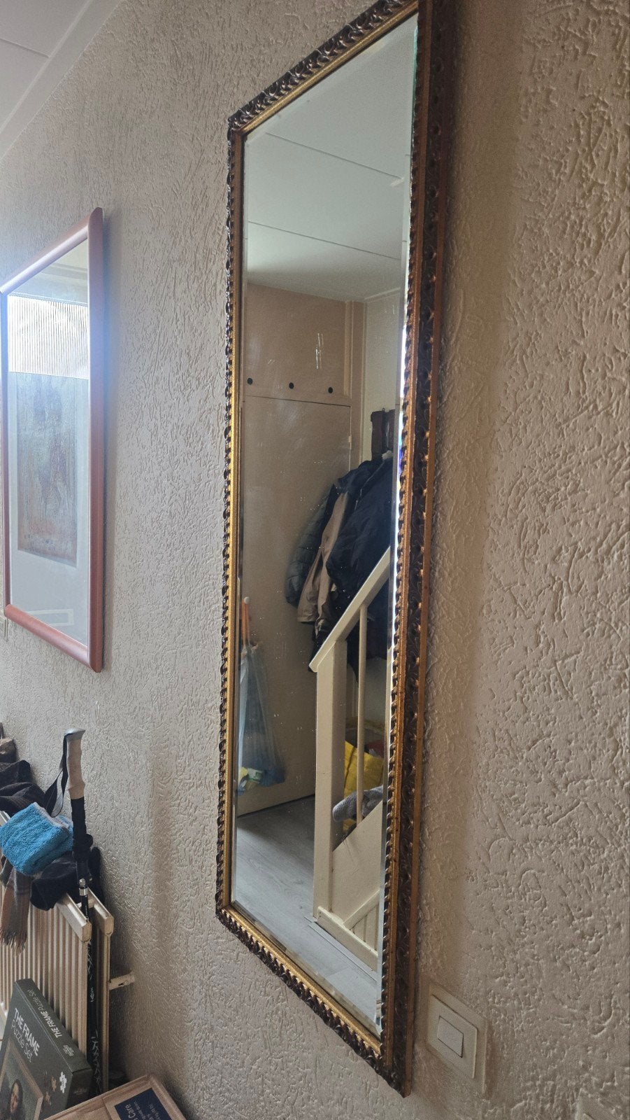 Mooie antieke geslepen spiegel, Ophalen, Rechthoekig, Minder dan 50 cm, Minder dan 100 cm