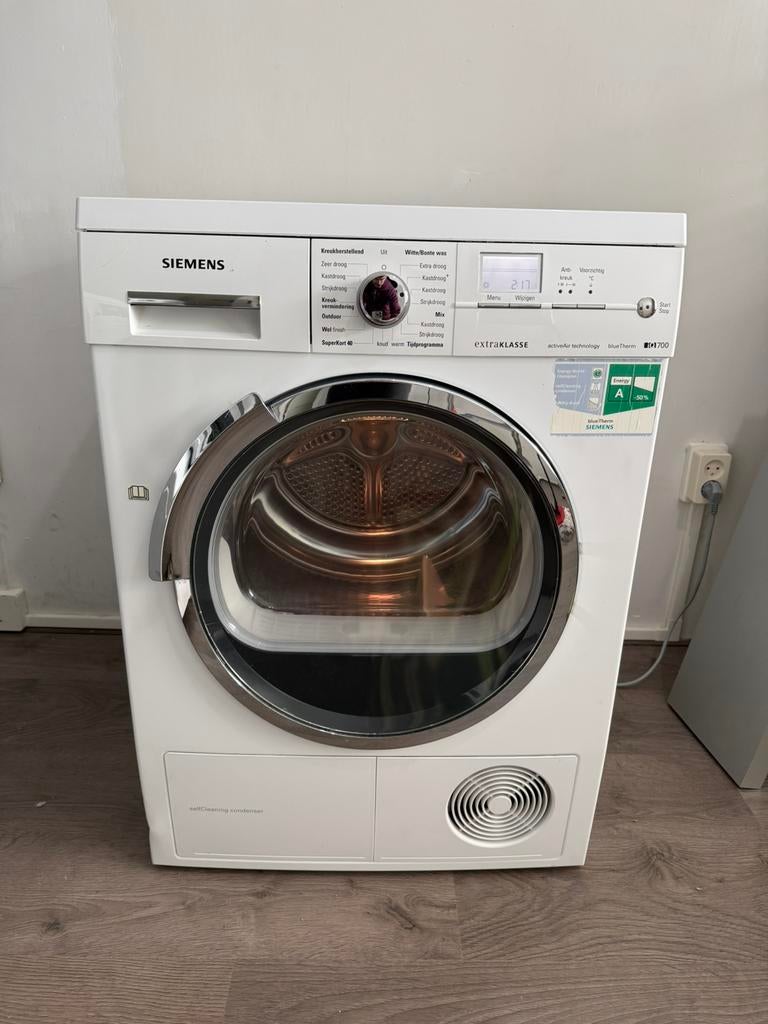 Siemens extraKLASSE iQ700 Warmtepompdroger  A++, Witgoed en Apparatuur, Wasdrogers, Ophalen, 8 tot 10 kg, Zo goed als nieuw, 85 tot 90 cm