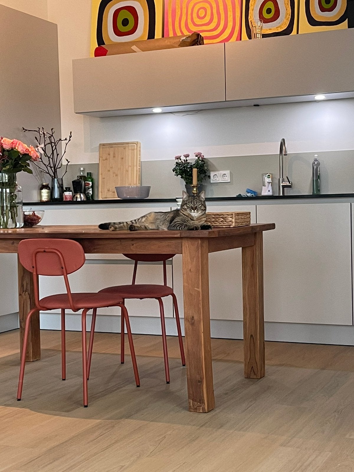 Solid teak wood dining table, Ophalen, Gebruikt, Teakhout, 50 tot 100 cm