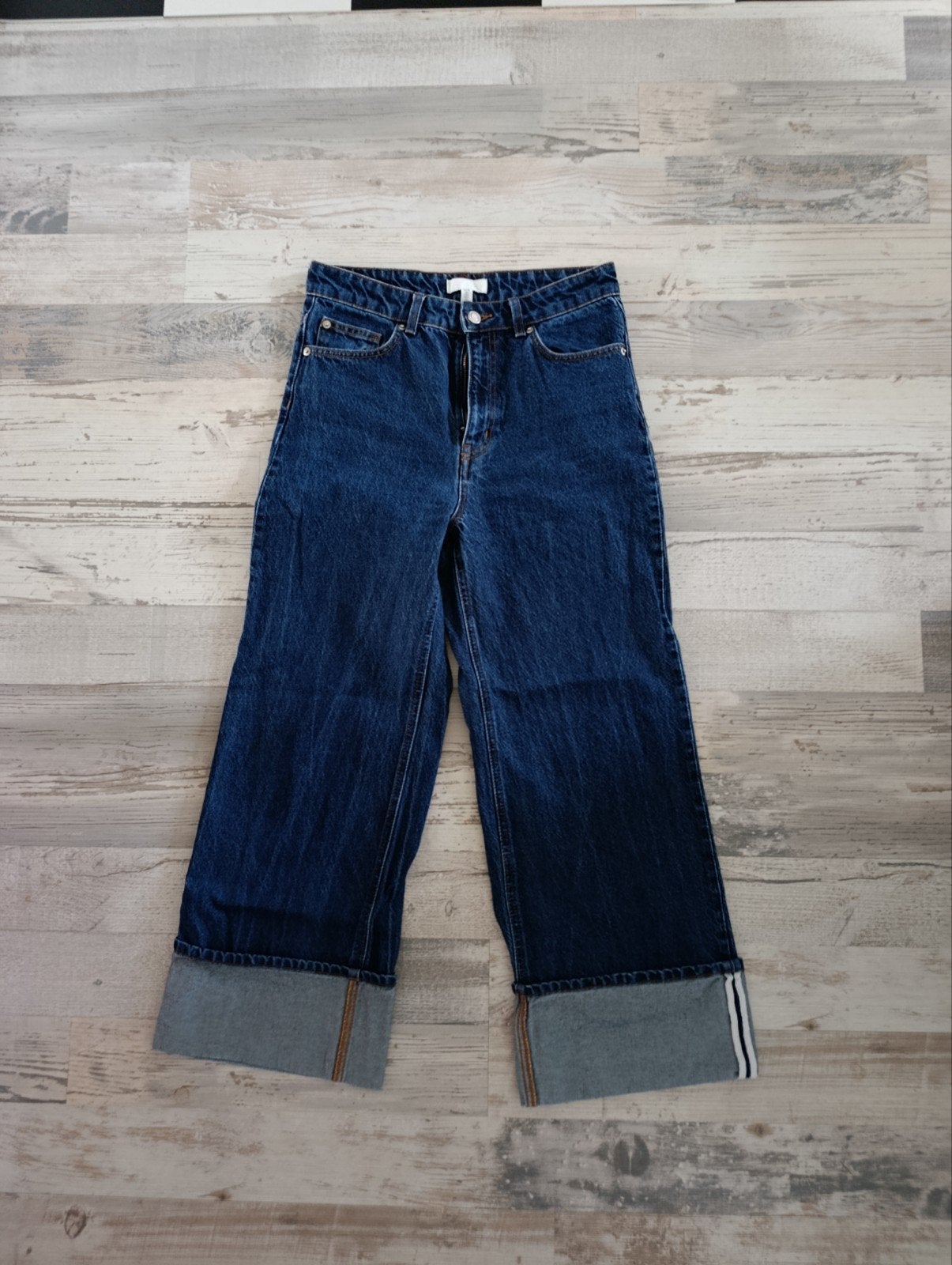 H&M Wide Leg Jeans rockabilly - Maat 38, Maat 38/40 (M), H&M, Blauw, Ophalen of Verzenden