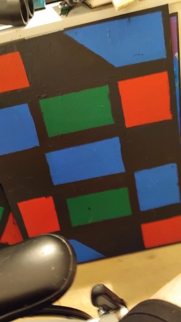 Abstract Kunstwerk: Kleurrijke Geometrische Vormen, Ophalen of Verzenden