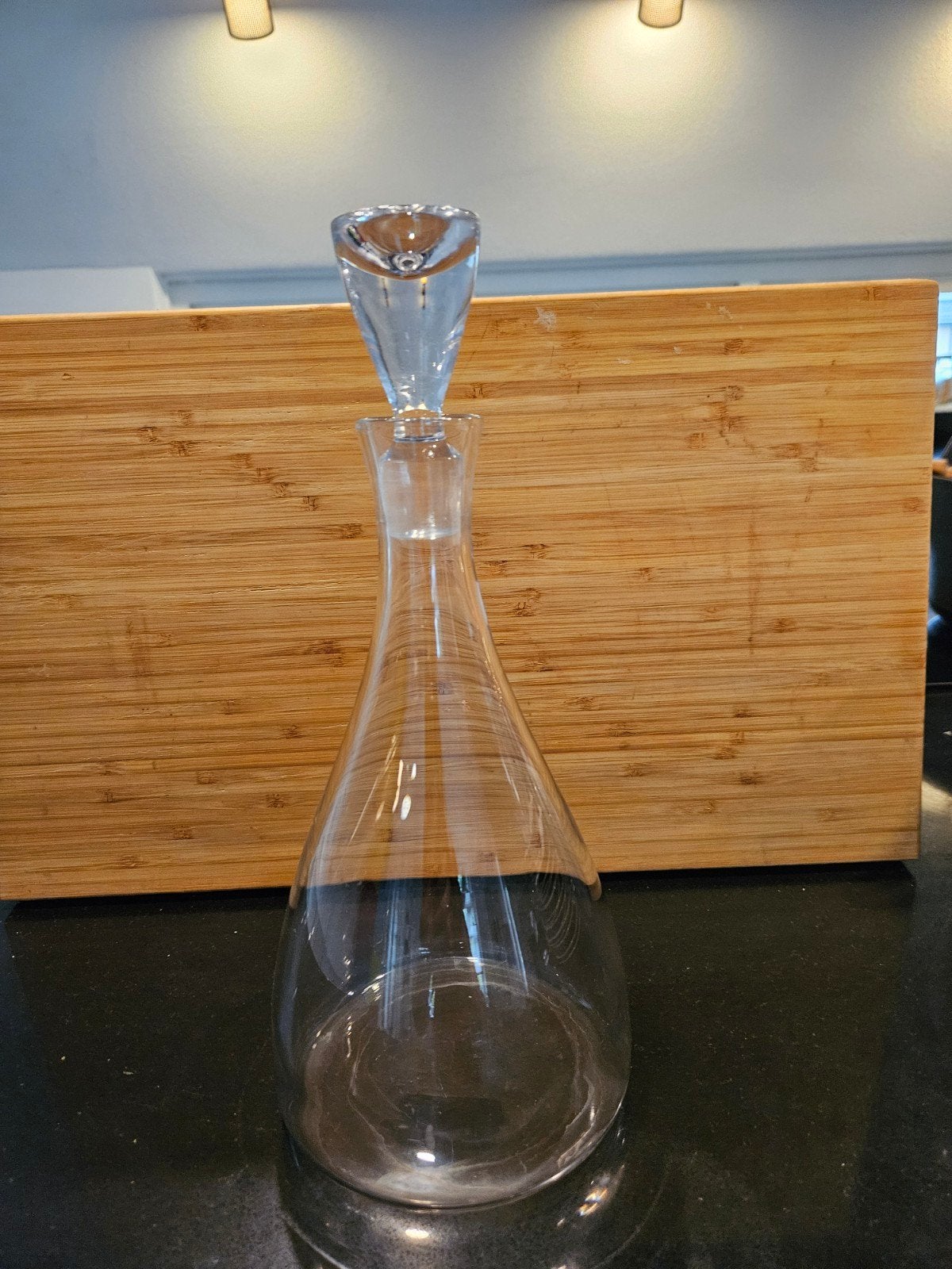 Decanteer glazen karaf met stop - Elegant en tijdloos design, Transparant, Met deksel, Ophalen of Verzenden, Glas